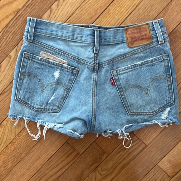 Levi’s Patchwork Denim Cutoff Shorts - Picture 3 of 3